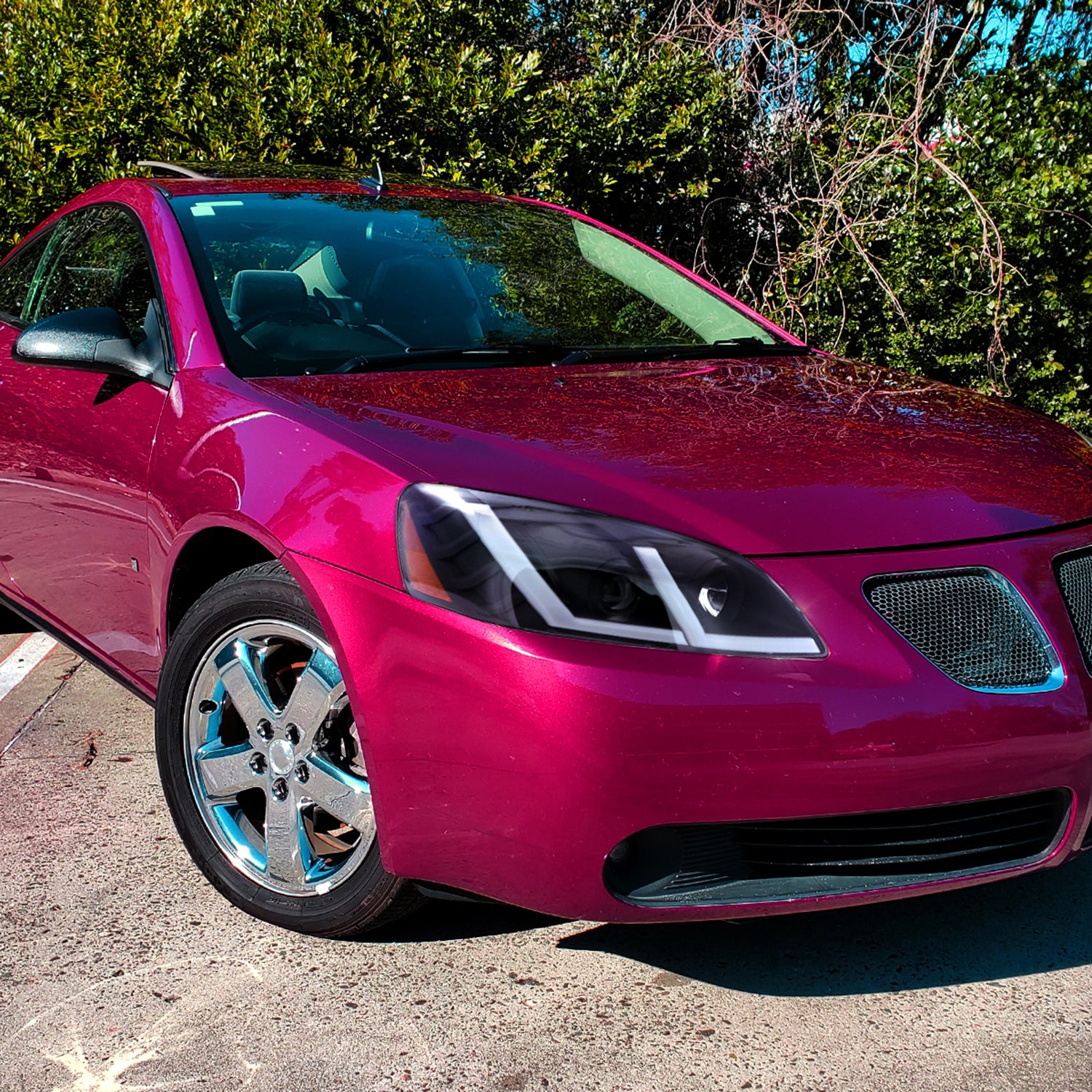 2005-2010 Pontiac G6 Projector Factory Headlight LED Bar Turn Signal Black