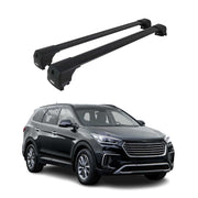 Alu Roof Racks Cross Bars Carrier for Hyundai Santa Fe 3.gen 2013-2018 Black 2x