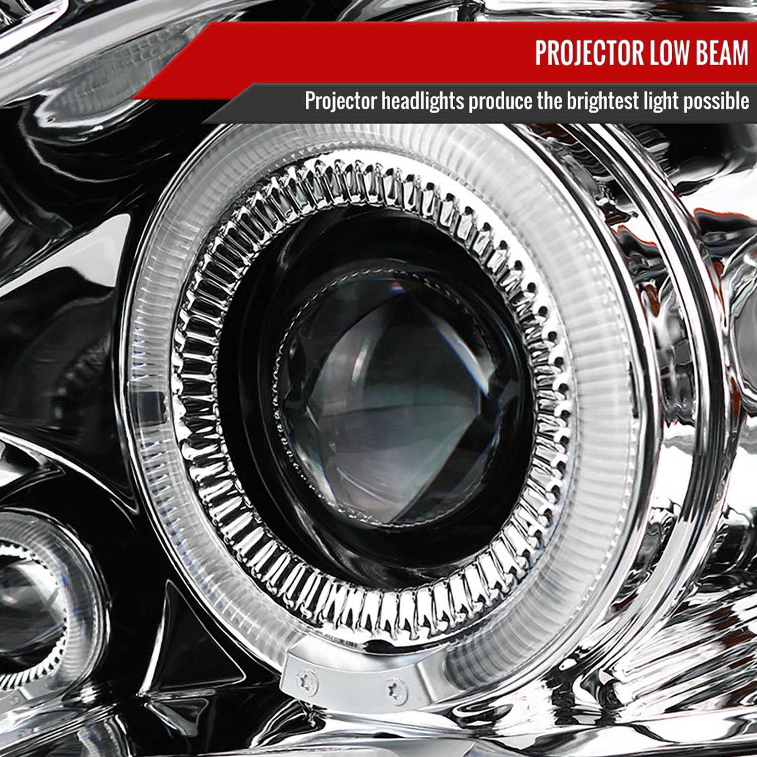 2007-2013 Chevy Avalanche/ 07-2014 Tahoe Suburban Dual Halo Headlights Chrome