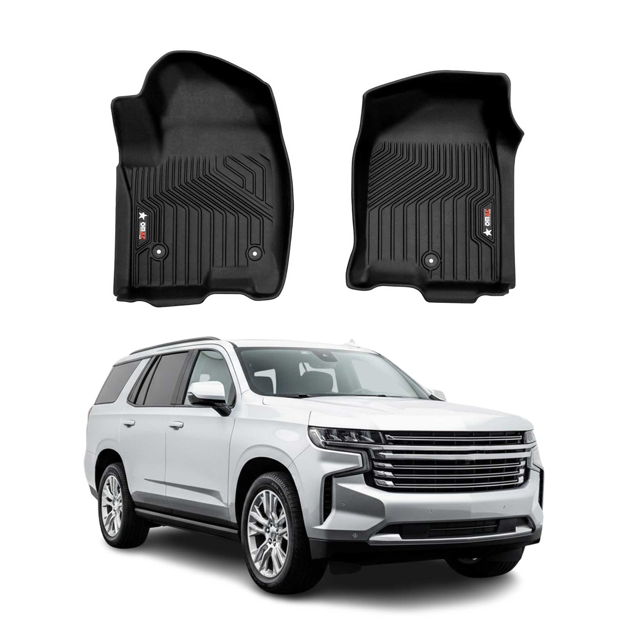 2021-2025 Chevrolet Tahoe Premium Floor Mats Liners Black