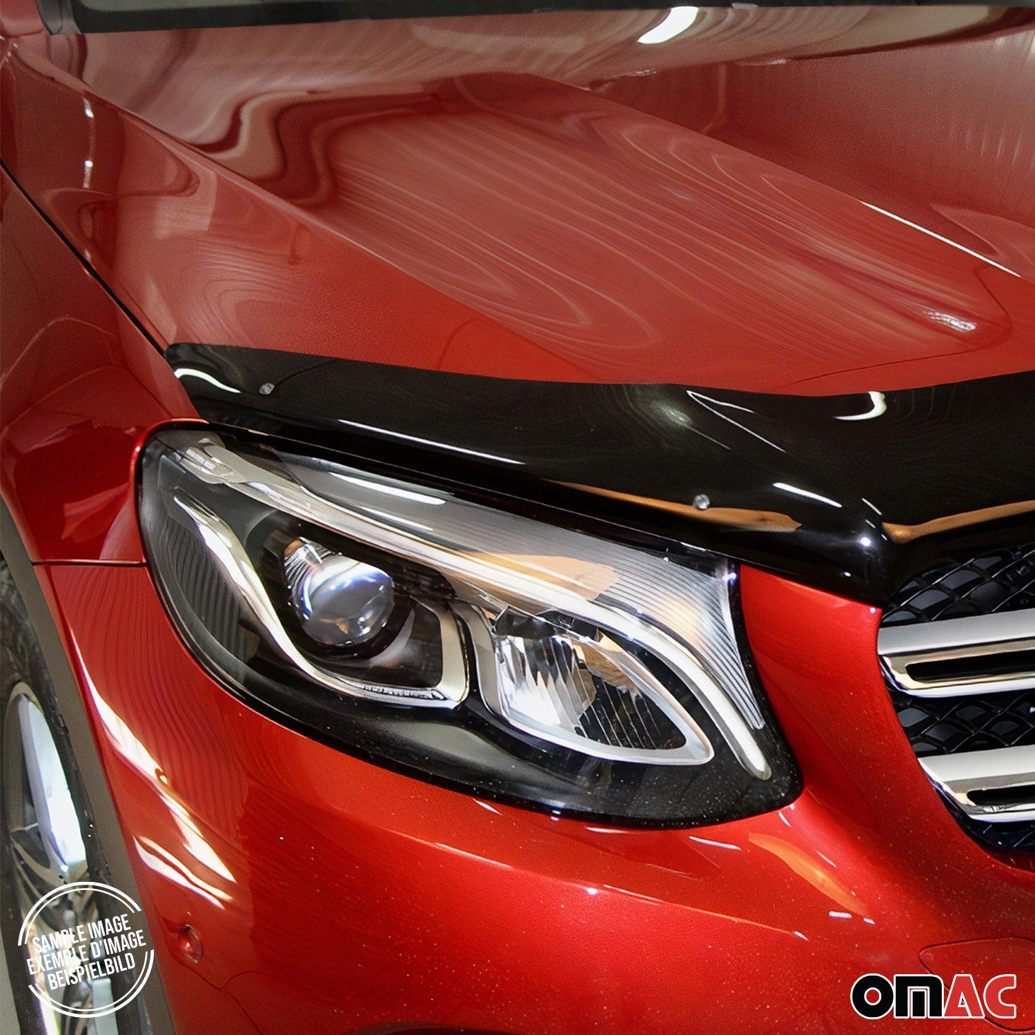 2003-2006 Chevrolet Avalanche 1500 / 2500 Front Bug Shield Hood Deflector Black Stick Install