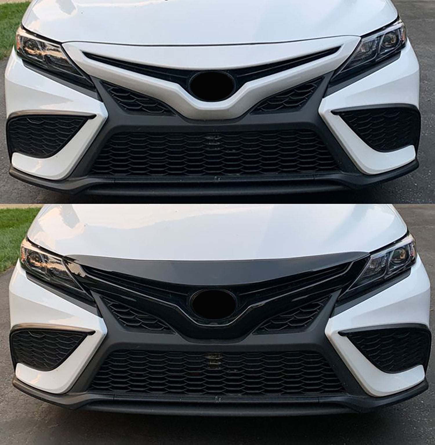 2018-2024 Toyota Camry Grille Overlay Gloss Black 1Pcs ABS Plastic