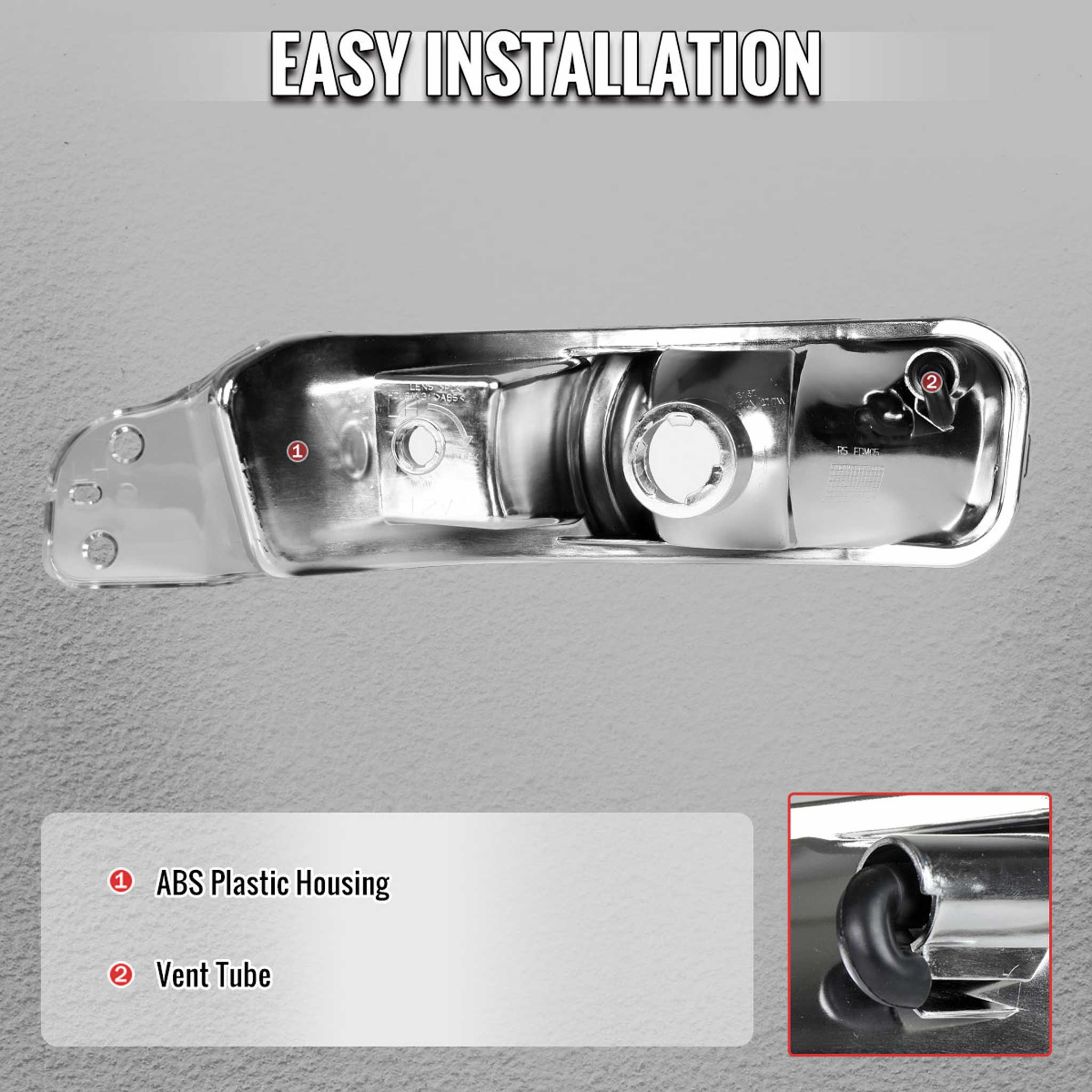 For Ford Mustang 2005-2009 Turn Signal Parking Lamp Chrome Housing Clear Lens
