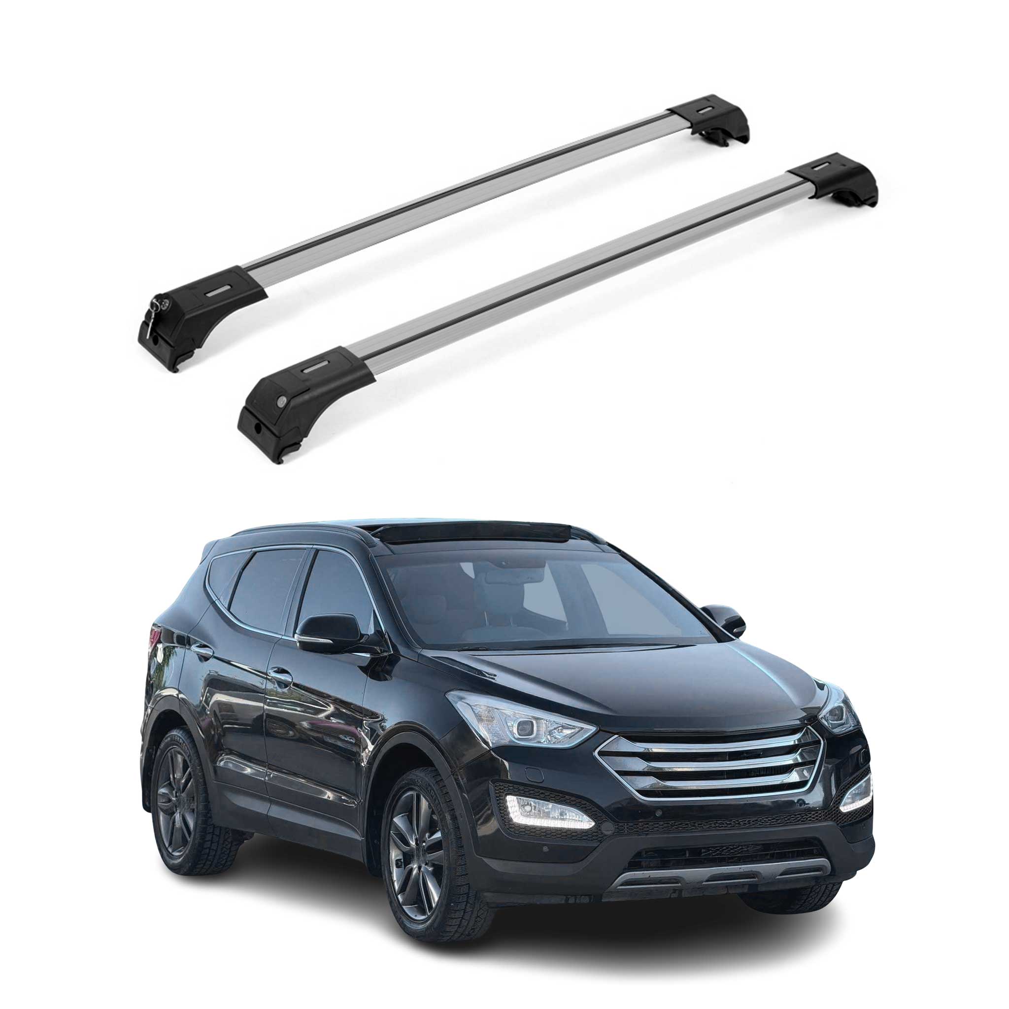2013-2018 Hyundai Santa Fe Roof Rack Cross Bars Silver