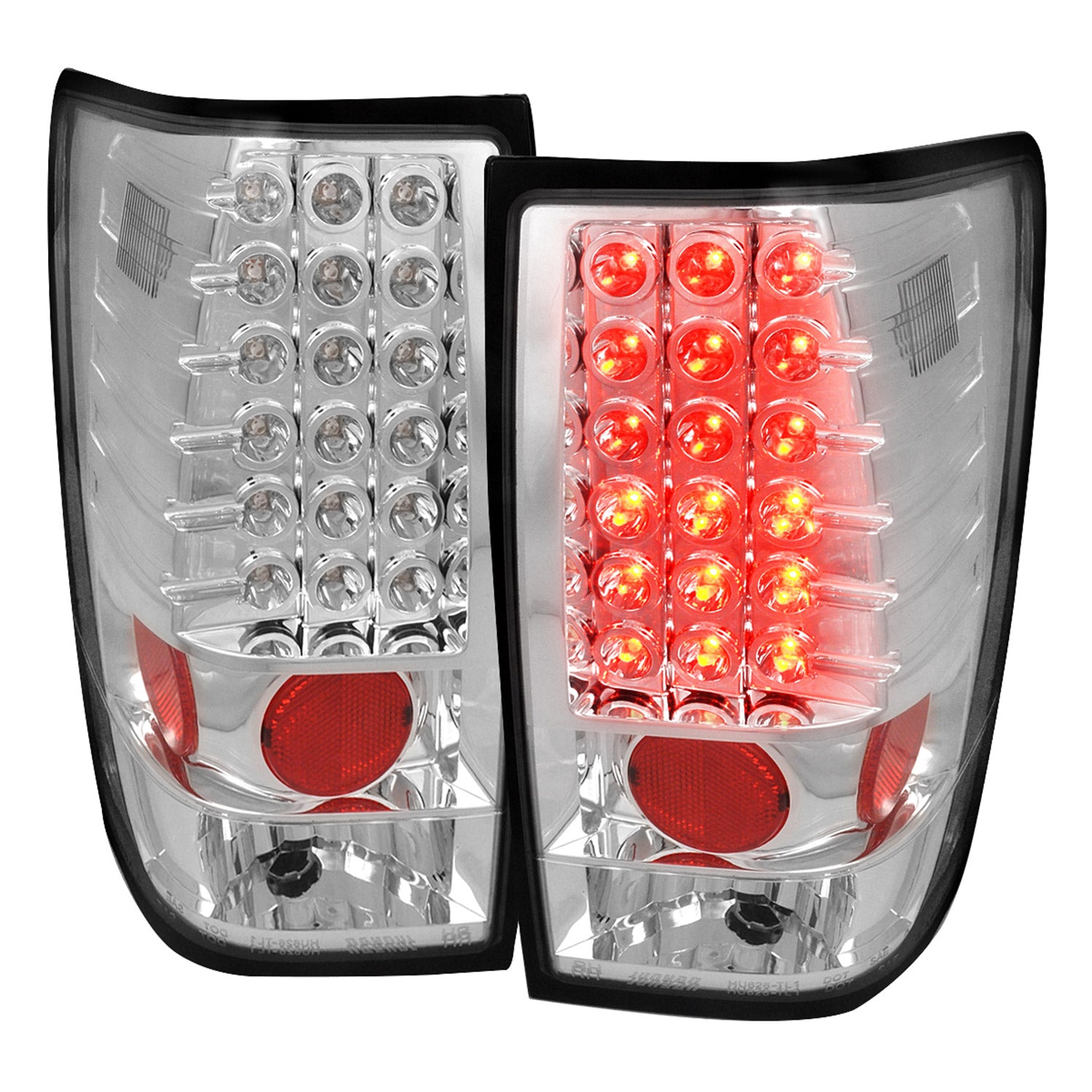 2004-2015 Nissan Titan LED Tail Lights Chrome Housing/Clear Lens