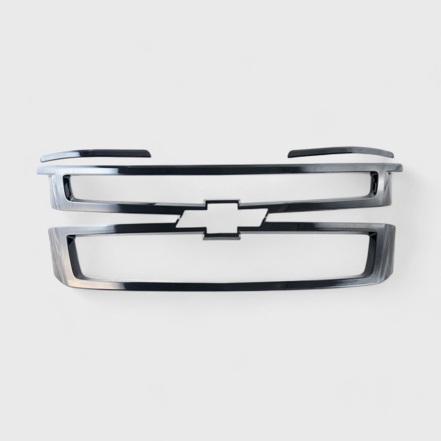 2015-2020 Chevrolet Suburban / Tahoe Grille Overlay Gloss Black 4Pcs ABS Plastic
