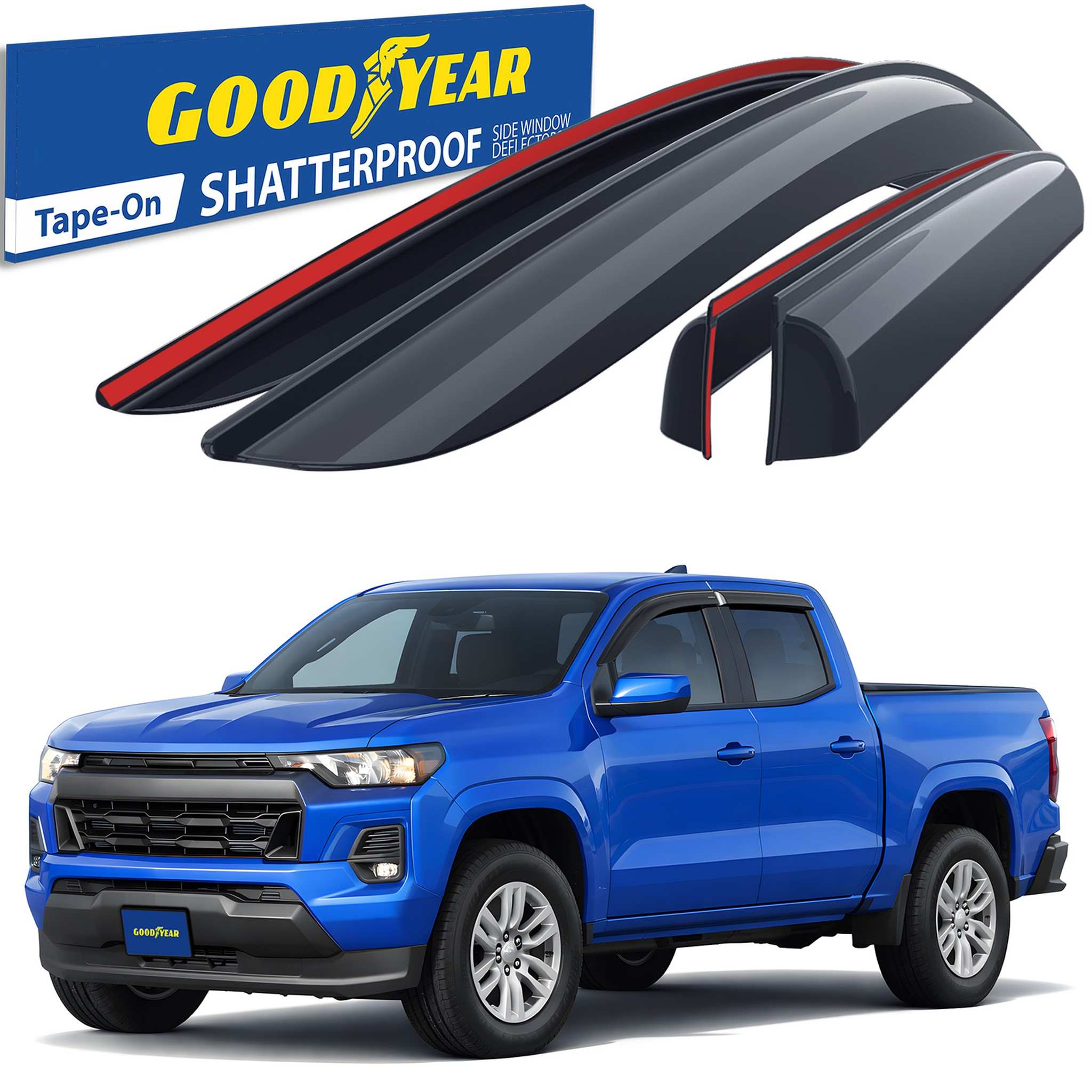 Goodyear Wind Deflectors for Chevrolet Colorado 2023-2026 Crew Cab Smoke 4Pcs