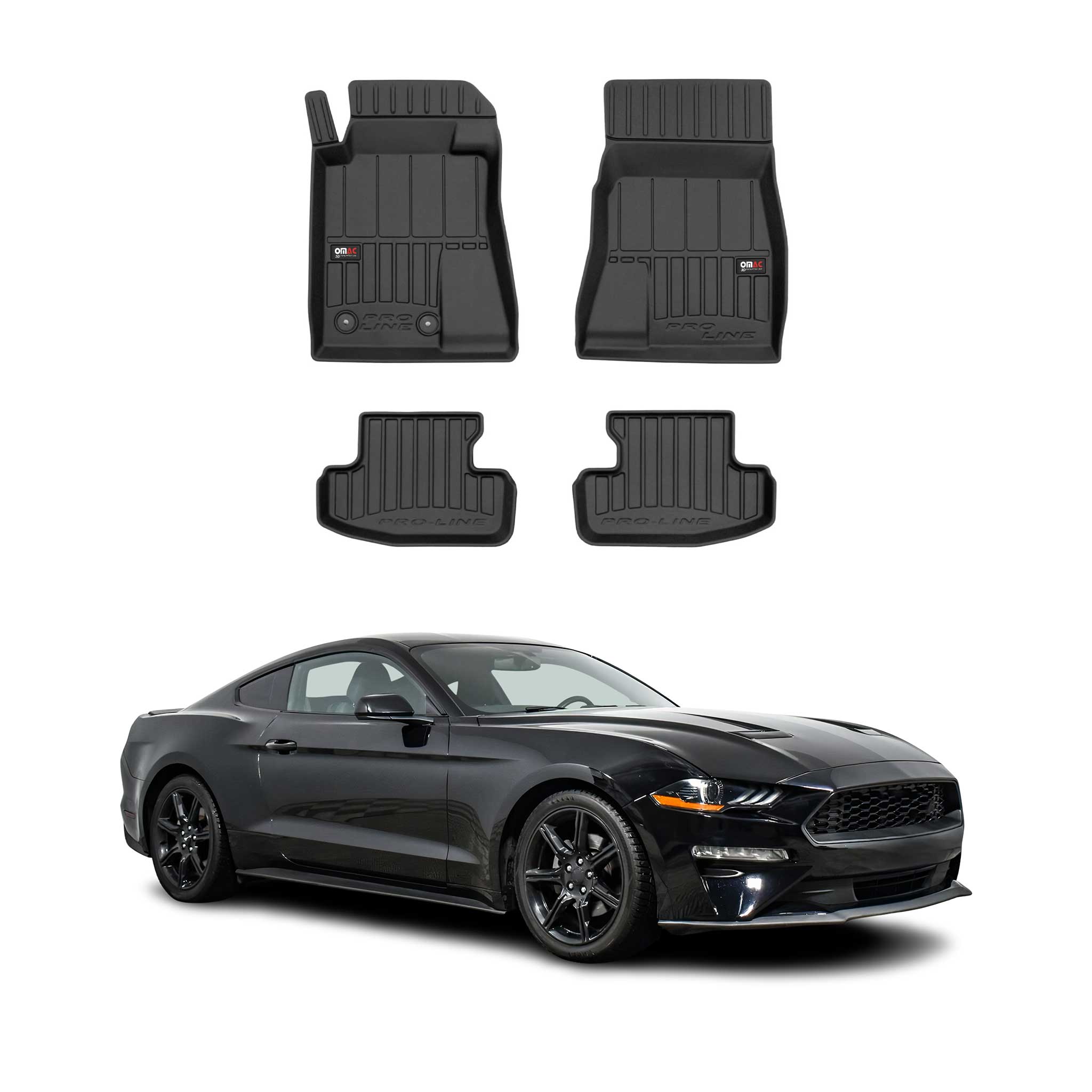 2015-2021 Ford Mustang Premium Floor Mats Liners Full Set All Weather Heavy Duty