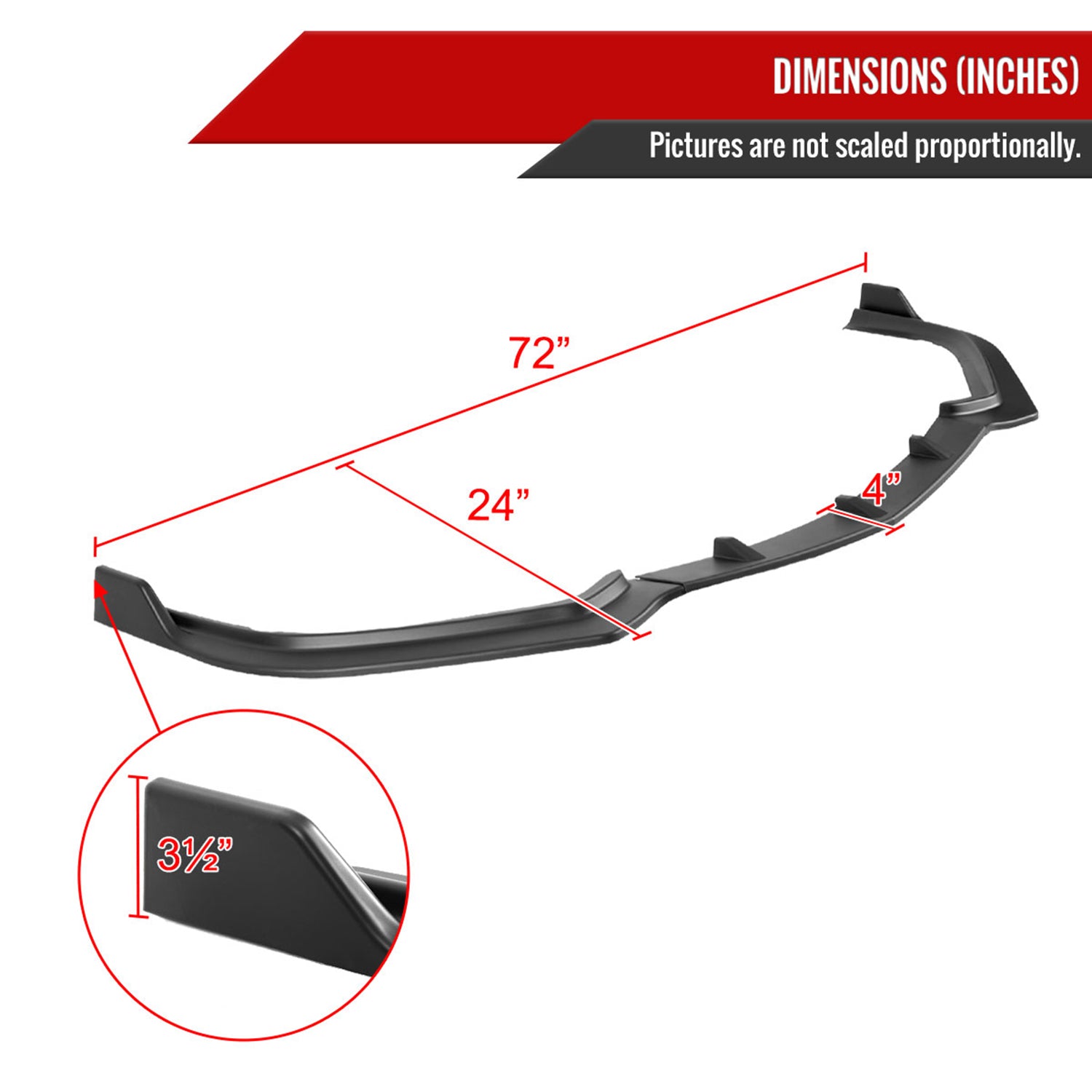 2018-2021 Acura TLX Matte Black 3Pcs Front Bumper Lip Splitter Kit