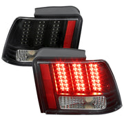 1999-2004 Ford Mustang Sequential LED Tail Lights - RS Matte Black/Clear Lens
