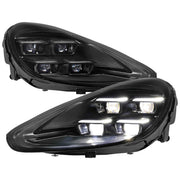 For Porsche Cayenne 958.2 2015-2017 Matrix LED Projector Headlights DRL Dynamic Black Clear Lens Glossy Trim