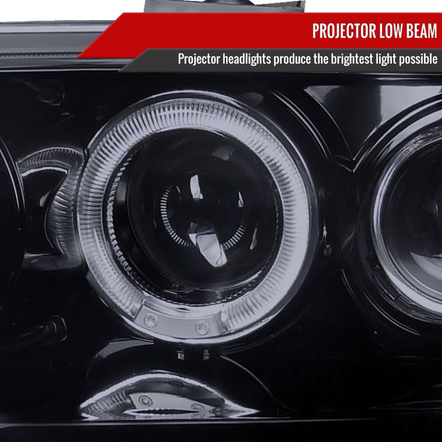 1998-2002 Honda Accord Dual Halo Projector Headlights Glossy Black/Smoke Lens