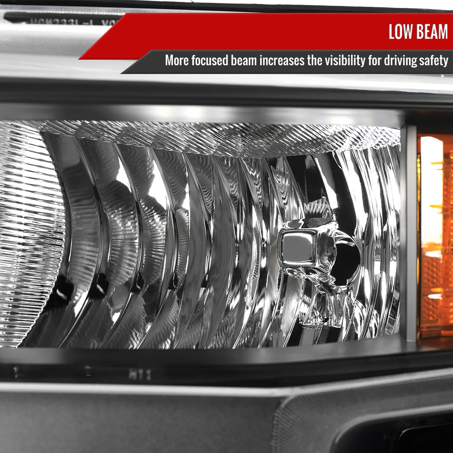 2019-2021 Chevy Silverado 1500 Factory Projector Headlight Matt Black/Clear