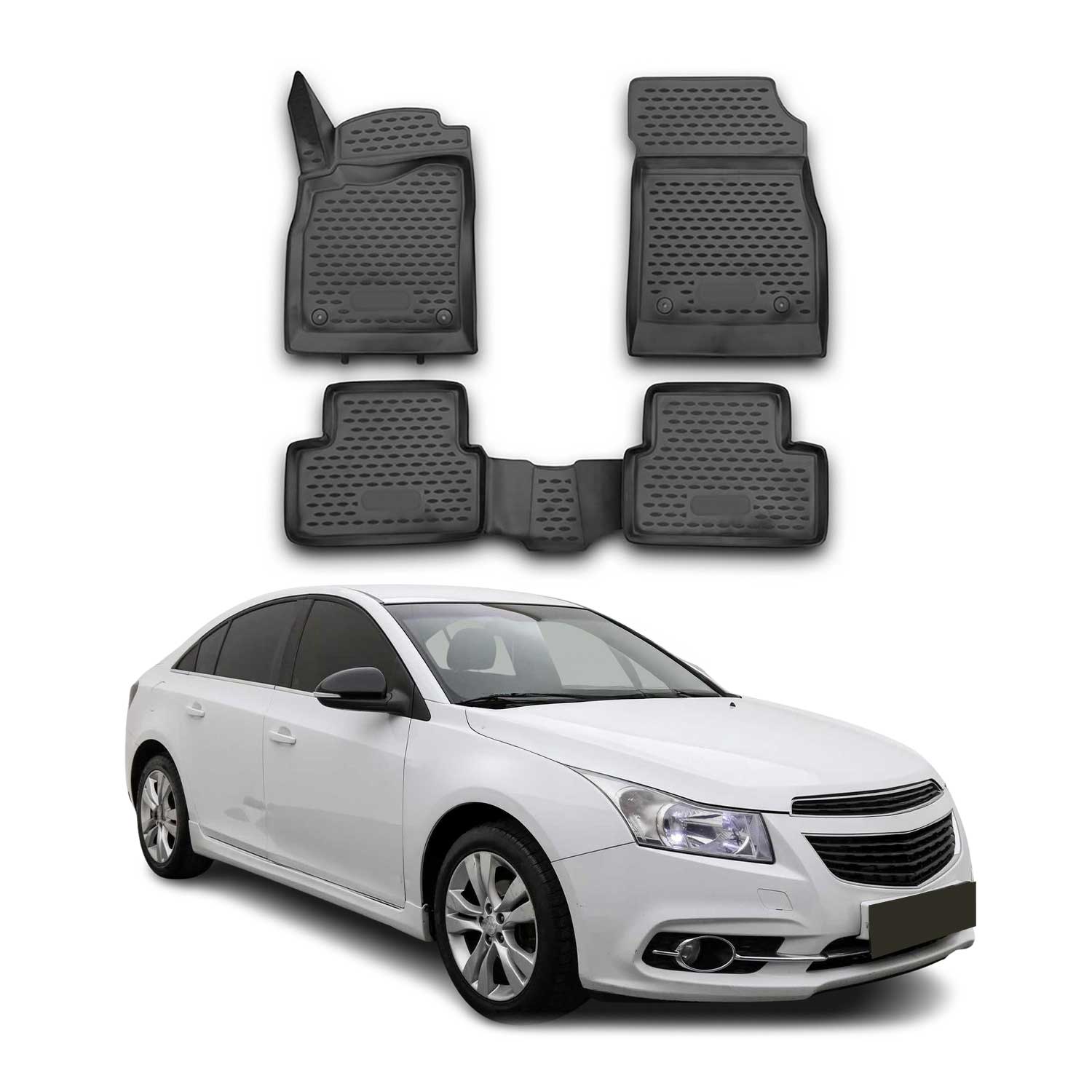 2011-2015 Chevrolet Cruze Floor Mats Liners Full Set All Weather Black