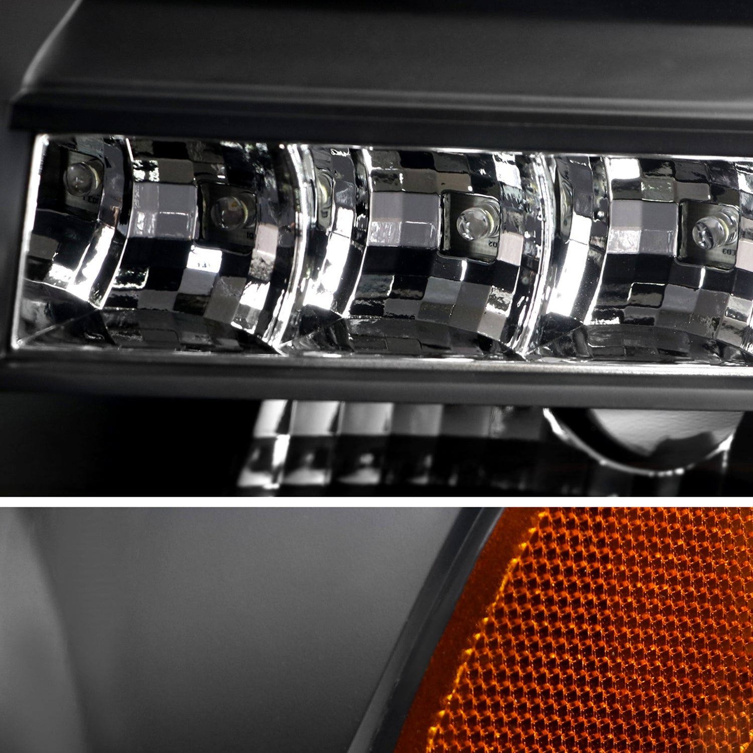 2009-2014 Ford F-150 Dual U-Ring Halo Projector Headlights LED Light Black