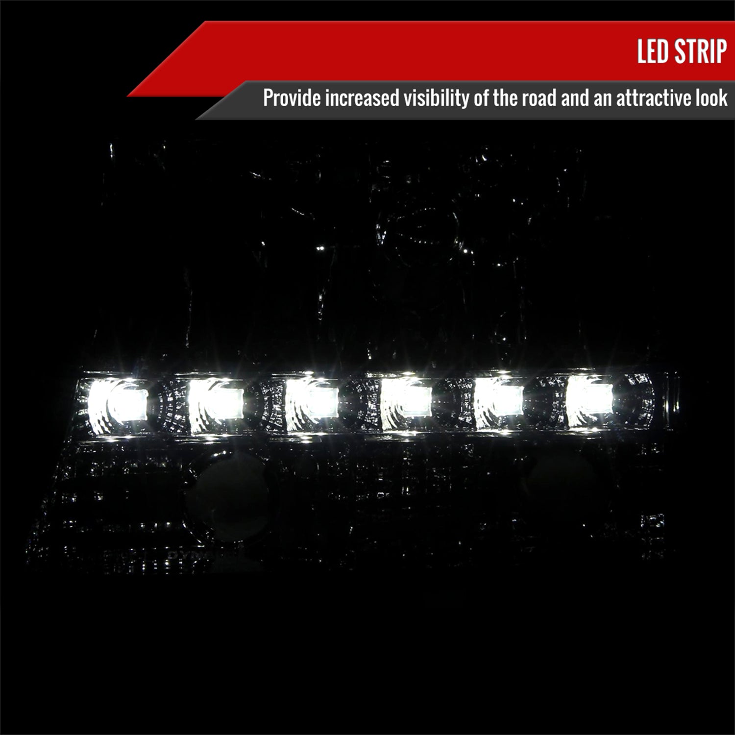 1997-2004 Dodge Dakota/ Durango LED Light Factory Crystal Headlights Smoked