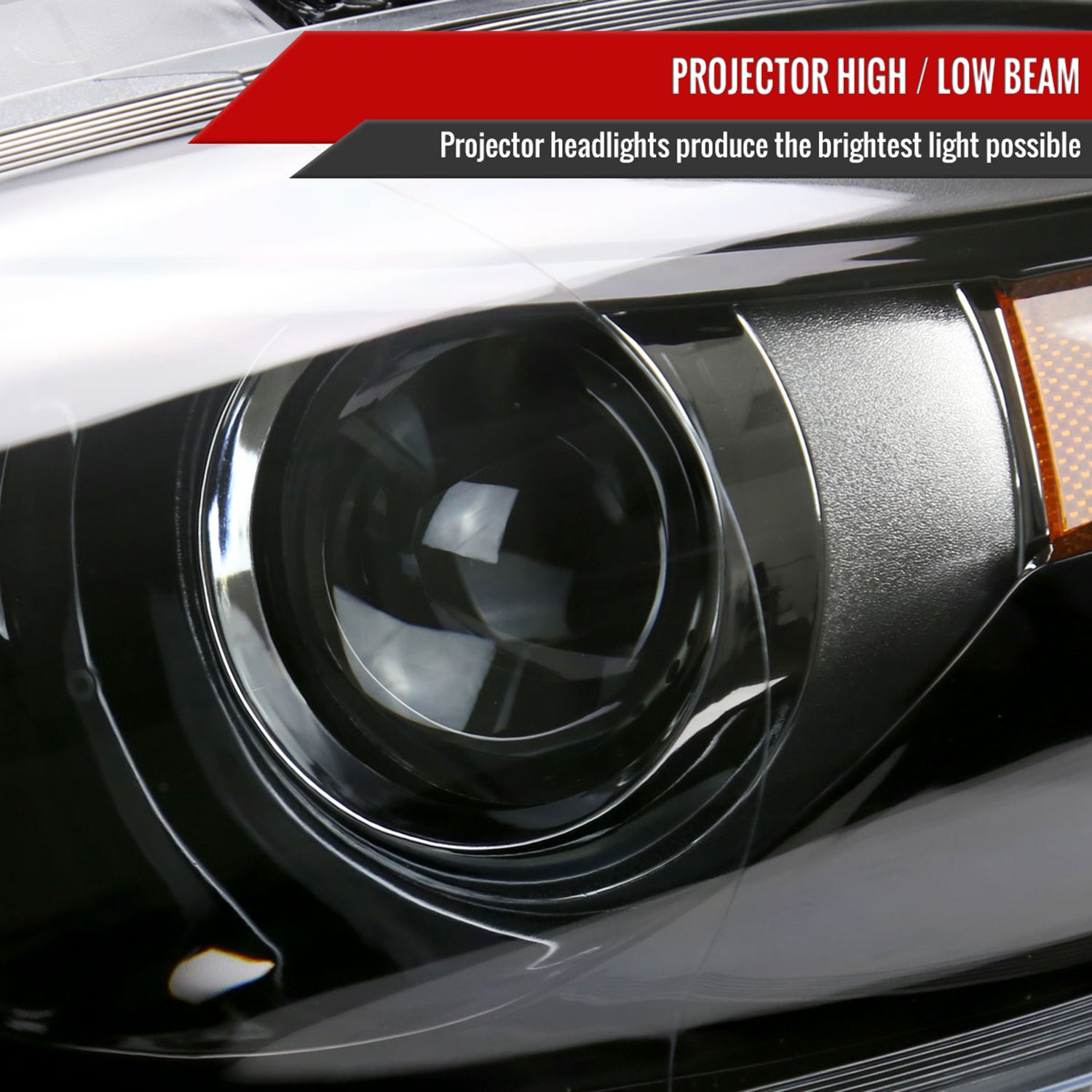 2013-2016 Dodge Dart Factory Headlights Projector High/Low Beam Jet Black