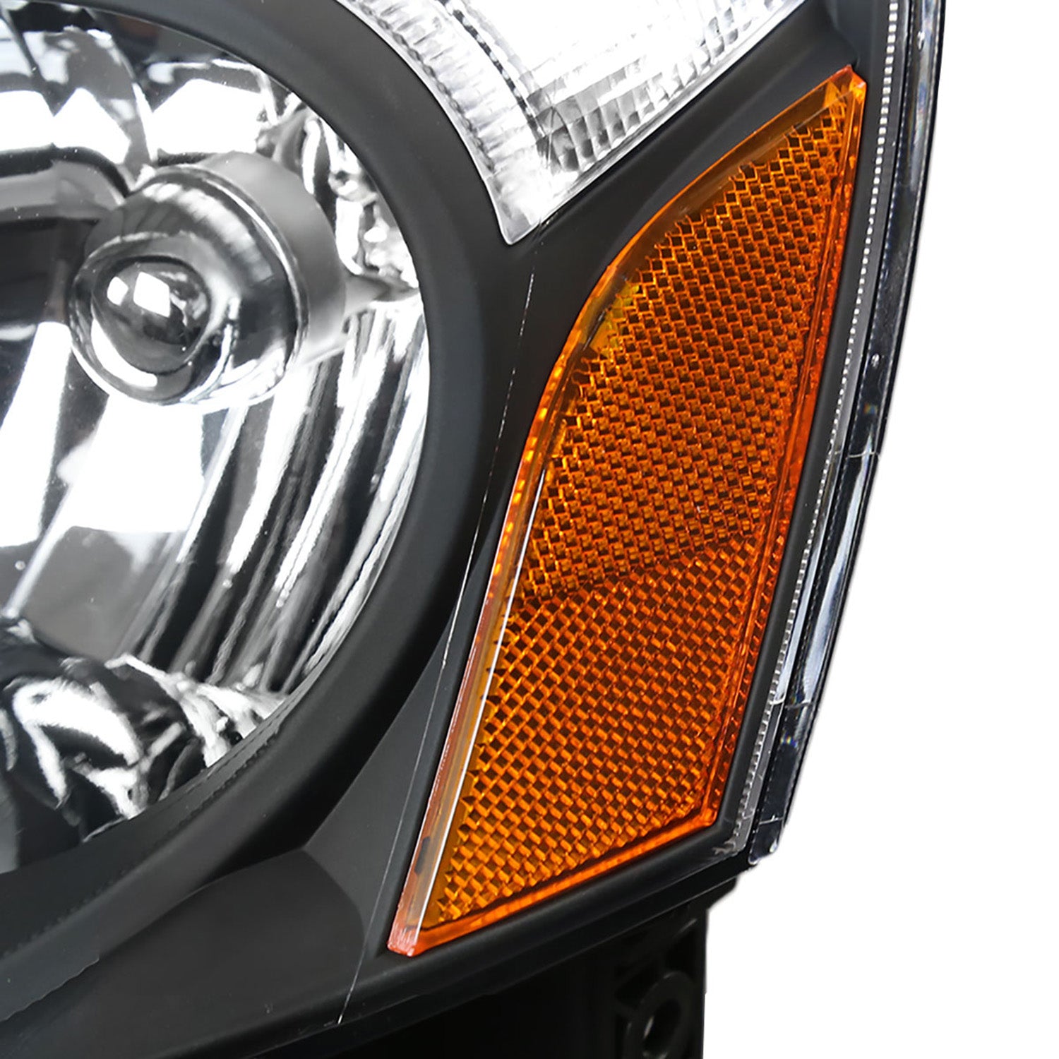 2002-2004 Acura RSX Factory Headlights w/Amber Reflectors Matt Black/Clear