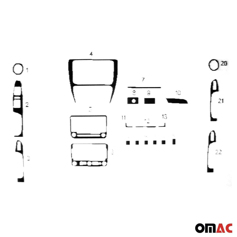 2011-2014 VW Jetta A6 Carbon Look Dashboard Console Trim Kit 22 Pcs
