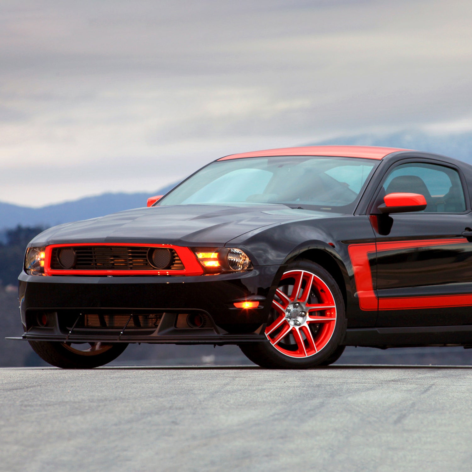 2010-2014 Ford Mustang Factory Style Headlights Matte Black/Clear Lens