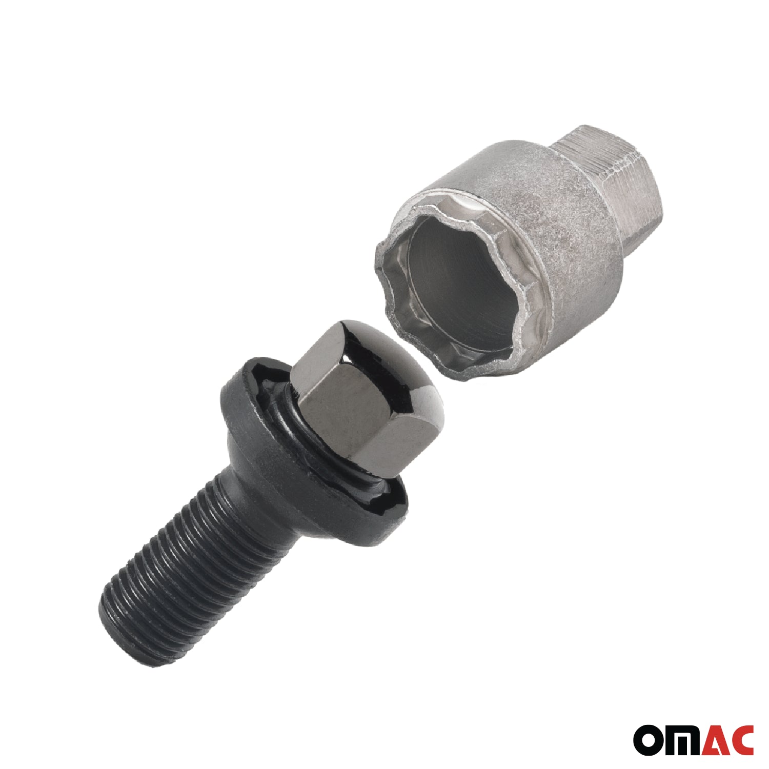 Wheel Lock Kit for Mercedes A-Class B-Class M14X1,5 Chromed Black 4Locks & 1Key