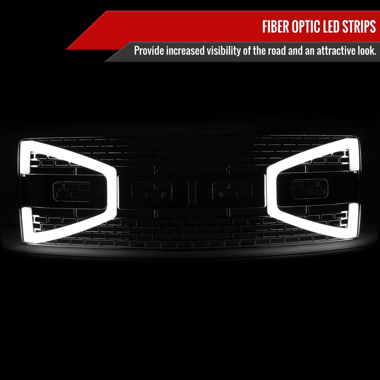 2009-2014 Ford F-150 Chrome Raptor Style Mesh Grille with LED Light Bar