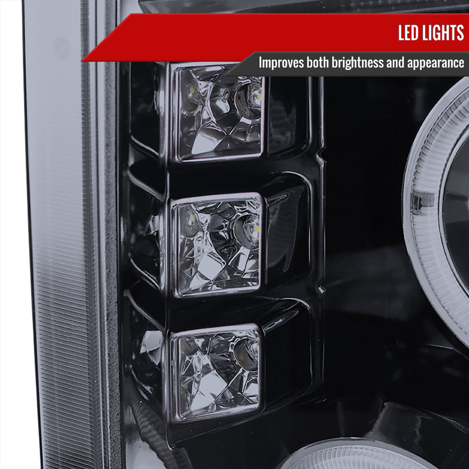 2008-2010 Ford F-250 F-350 F-450 Dual Halo Projector Headlights Black/Smoke