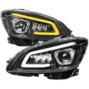 2008-2011 Mercedes Benz W204 C-Class Full LED Projector Headlights Black