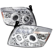 2007-2012 Dodge Caliber Dual Halo Projector Headlights Chrome/Clear Lens