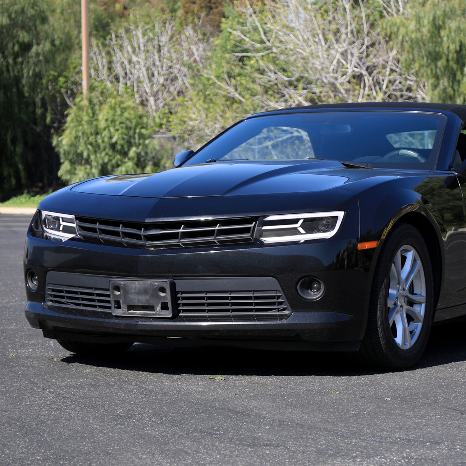 2014-2015 Chevy Camaro LED Projector Headlights Turn Signal Lights Matte Black