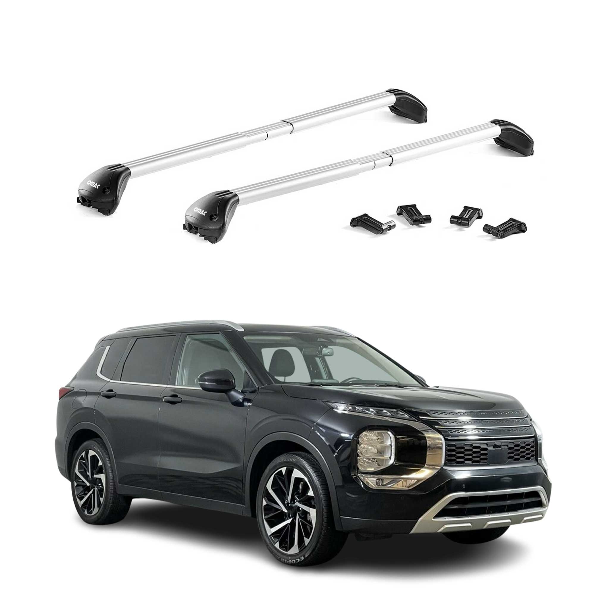 2022-2024 Mitsubishi Outlander Roof Rack Cross Bars Silver Carrier 2 Pcs