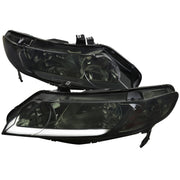 2006-2011 Honda Civic 4DR Sedan Factory Headlights w/LED Strip Chrome/Smoke