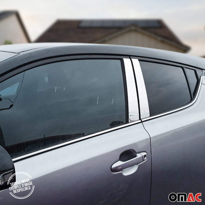 Window B Pillar Posts Door Trim Cover for Toyota RAV4 2013-2018 Steel Silver 4x