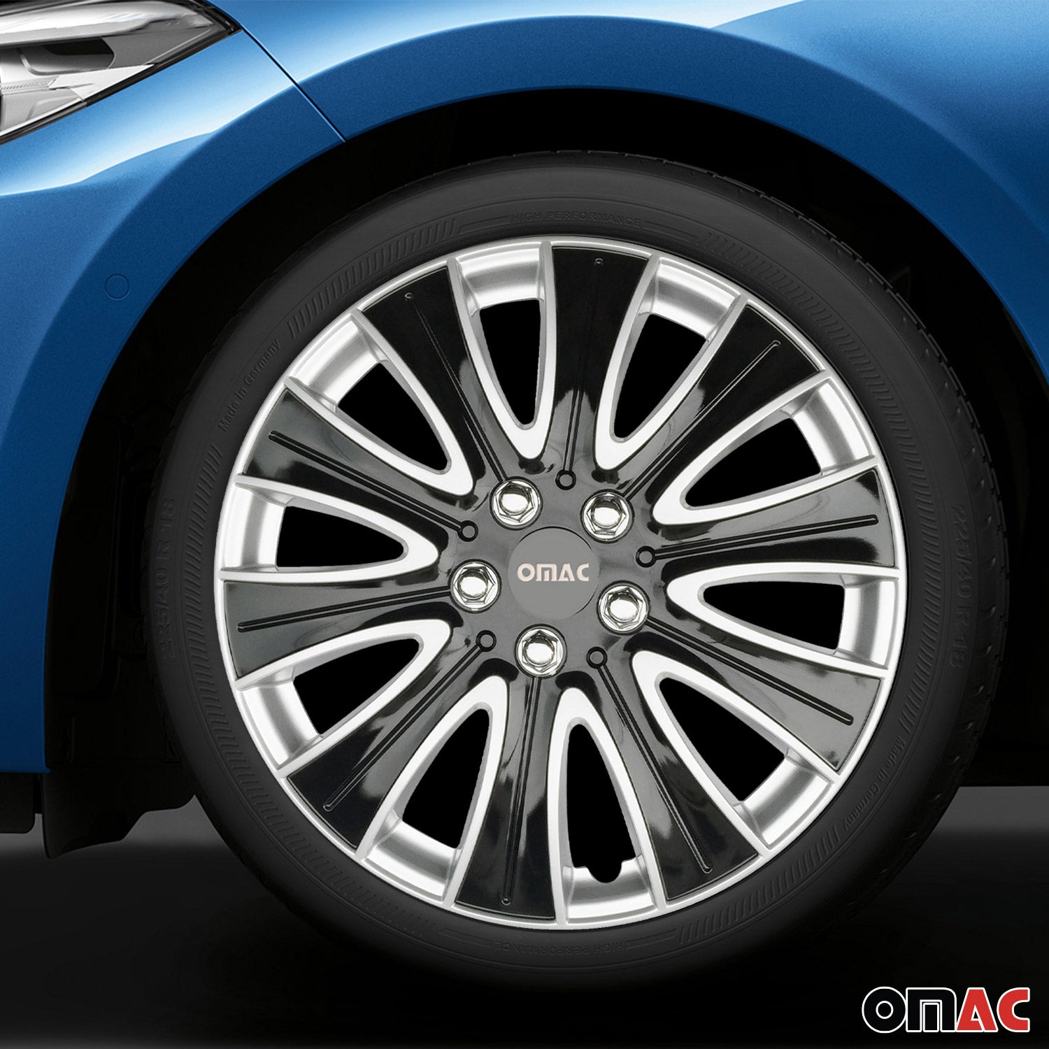 16" Hub Caps for Ford Transit 150 250 350 2015-2025 Black Silver 4x Wheel Covers