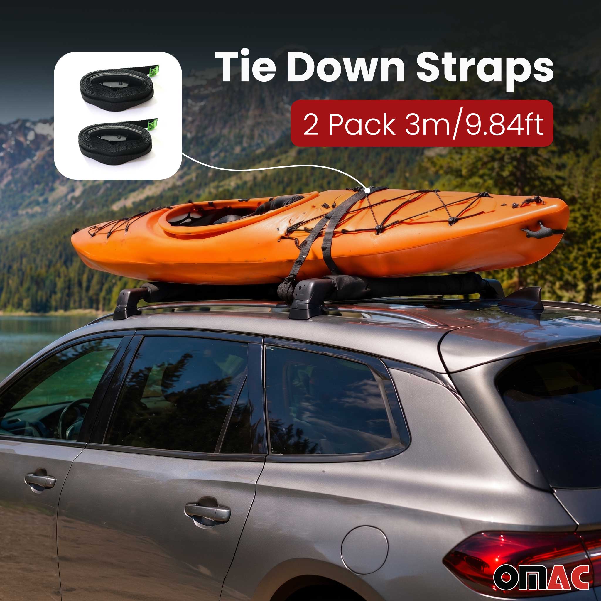 Lexus 19" Roof Rack Pads Surfboard Windsurf Crossbar Pads Black 2 Pcs
