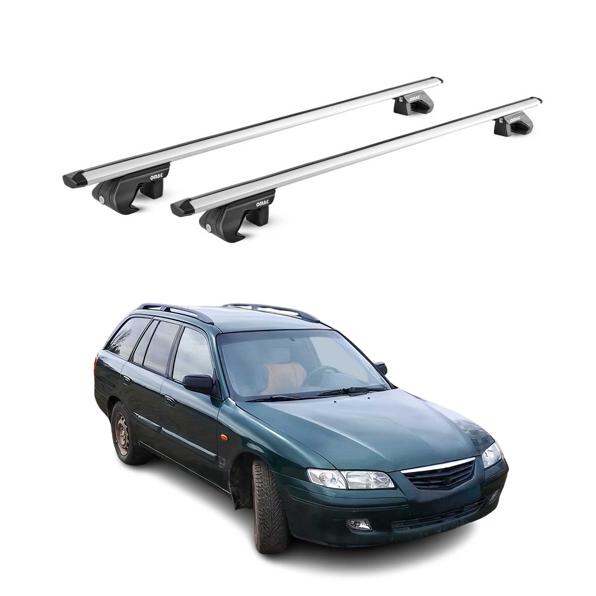 Roof Rack Cross Bars Luggage Carrier for Mazda 626 Wagon 1988-1997 Alu Grey 2Pcs