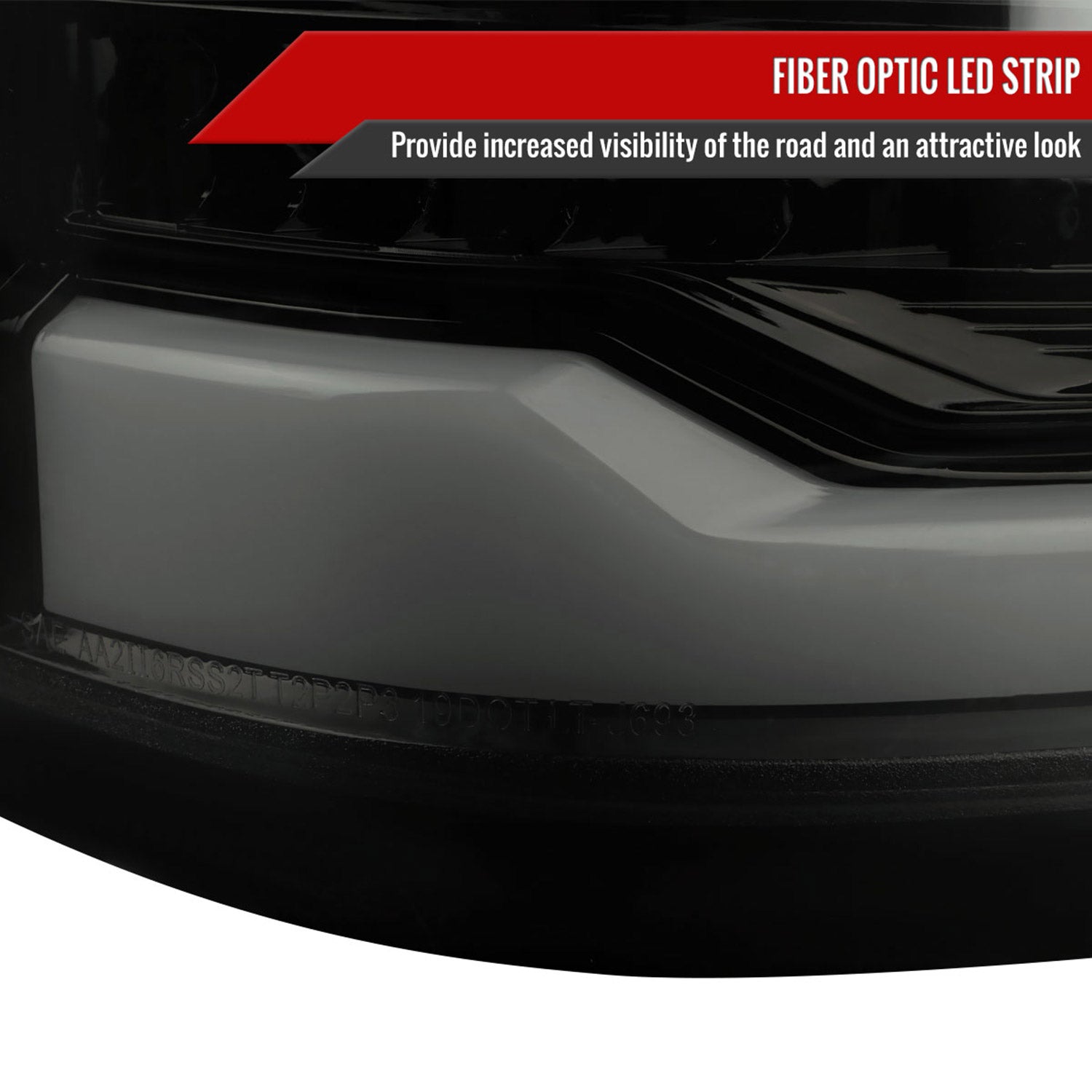 2019-2024 Dodge RAM 1500 White LED Bar Tail Lights Glossy Black/Smoke Lens