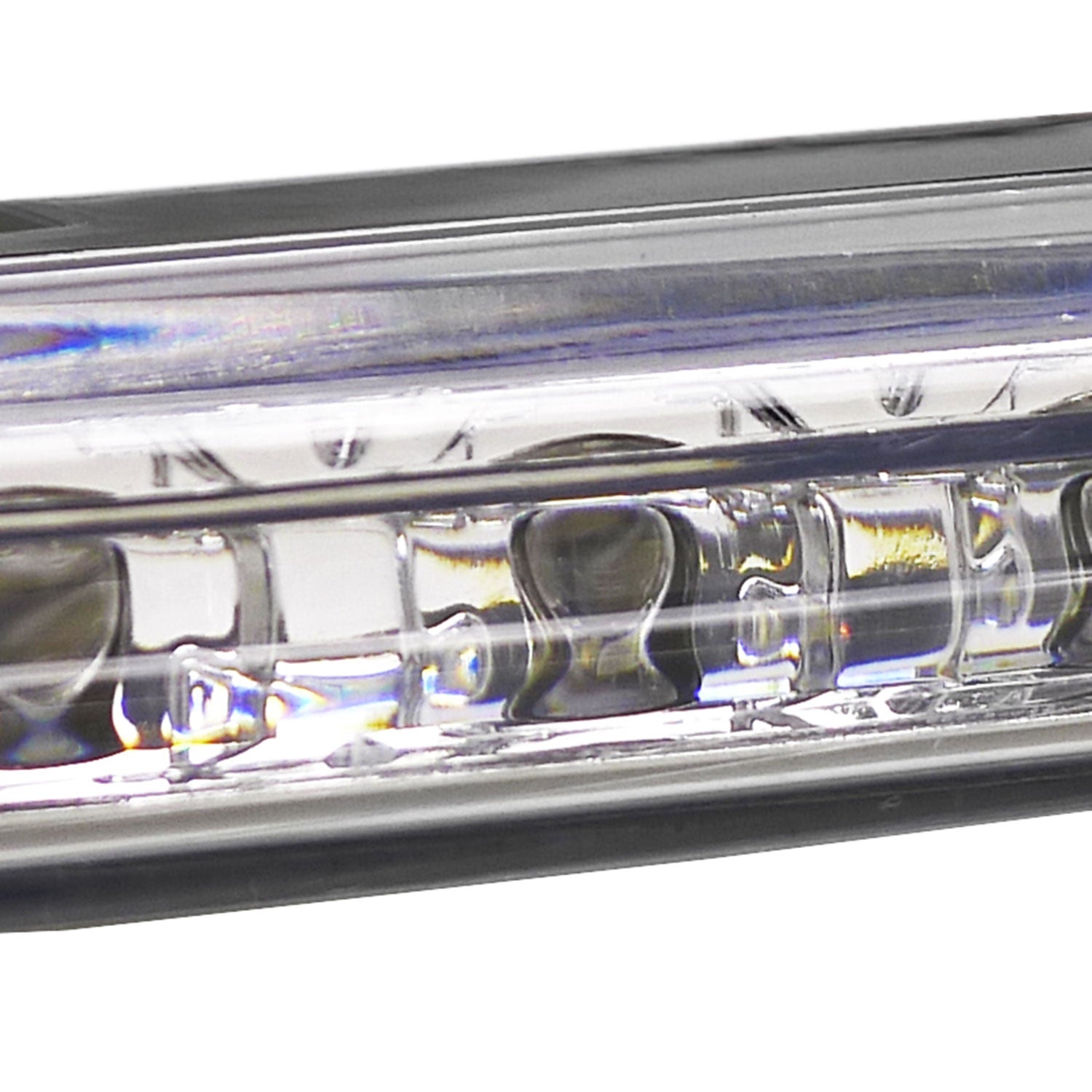 Universal 4W 8 LED 6000K Daytime Running Lights Chrome Housing/Clear Lens