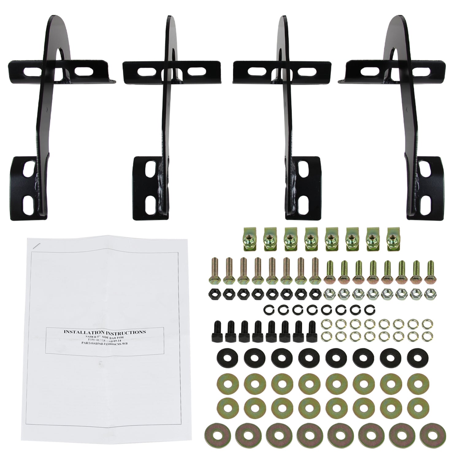 2009-2014 Ford F-150 Super Cab 5" Wide Alu Side Step Nerf Bars Steel Trim