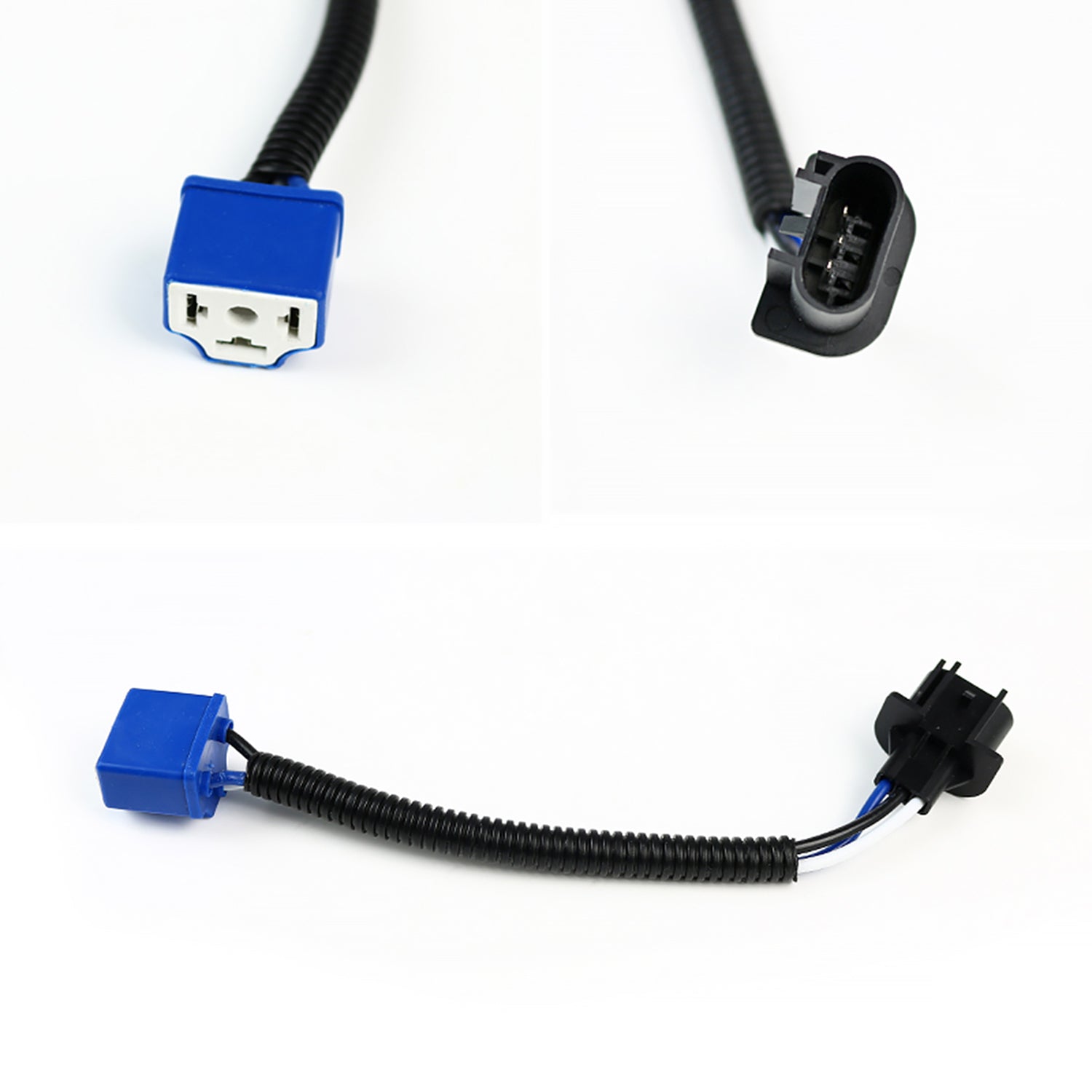 Universal 7" Round Cree LED Blue Rim Halo Projector Headlight - 1PC Chrome/Clear