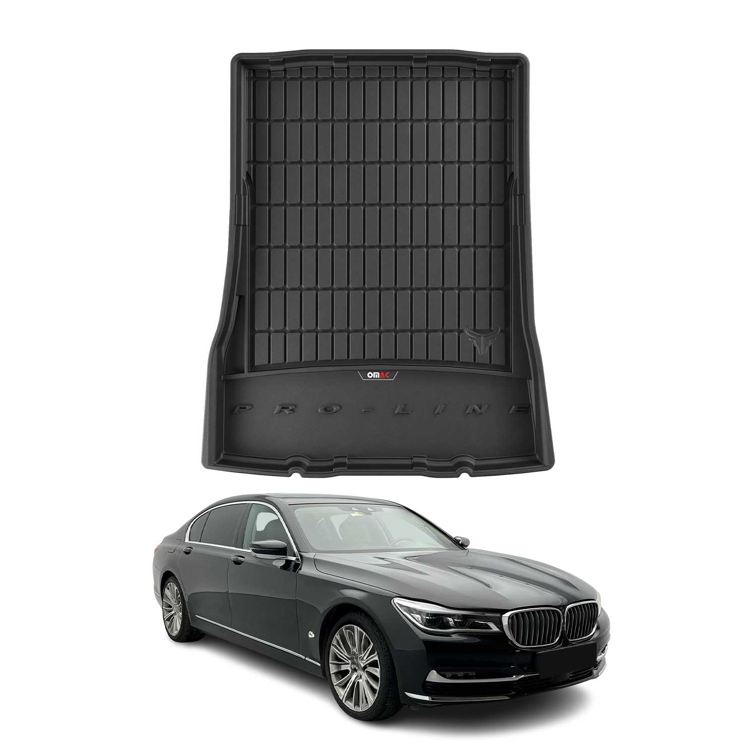 2016-2022 BMW 7 Series G12 Long Sedan Premium Cargo Liner Trunk Mat All Weather Heavy Duty Black