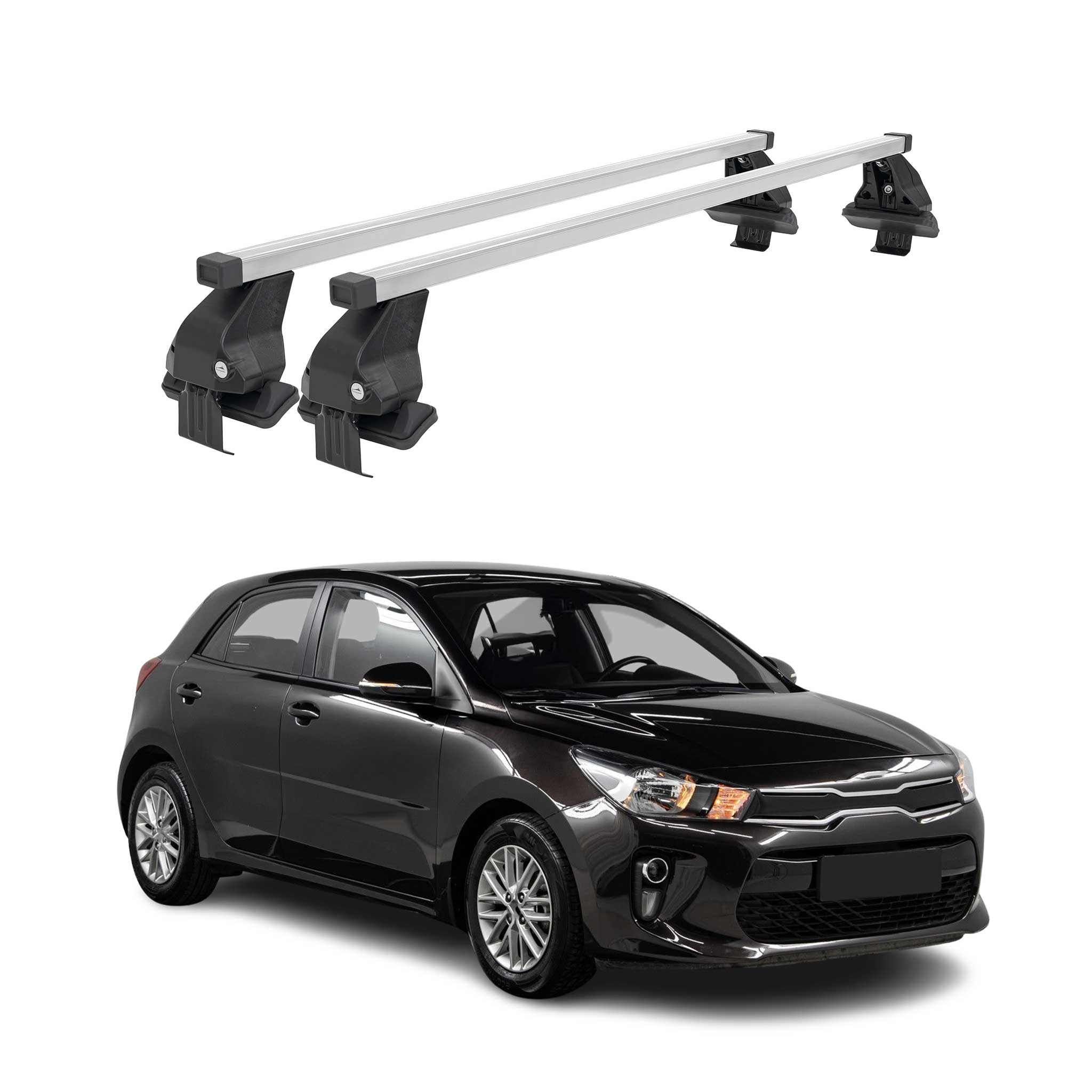 2018-2023 Kia Rio Hatchback Roof Rack Cross Bars Silver