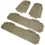 Universal fit Rubber NonSlip Car Floor Mats Liner All Weather 4Pcs Beige