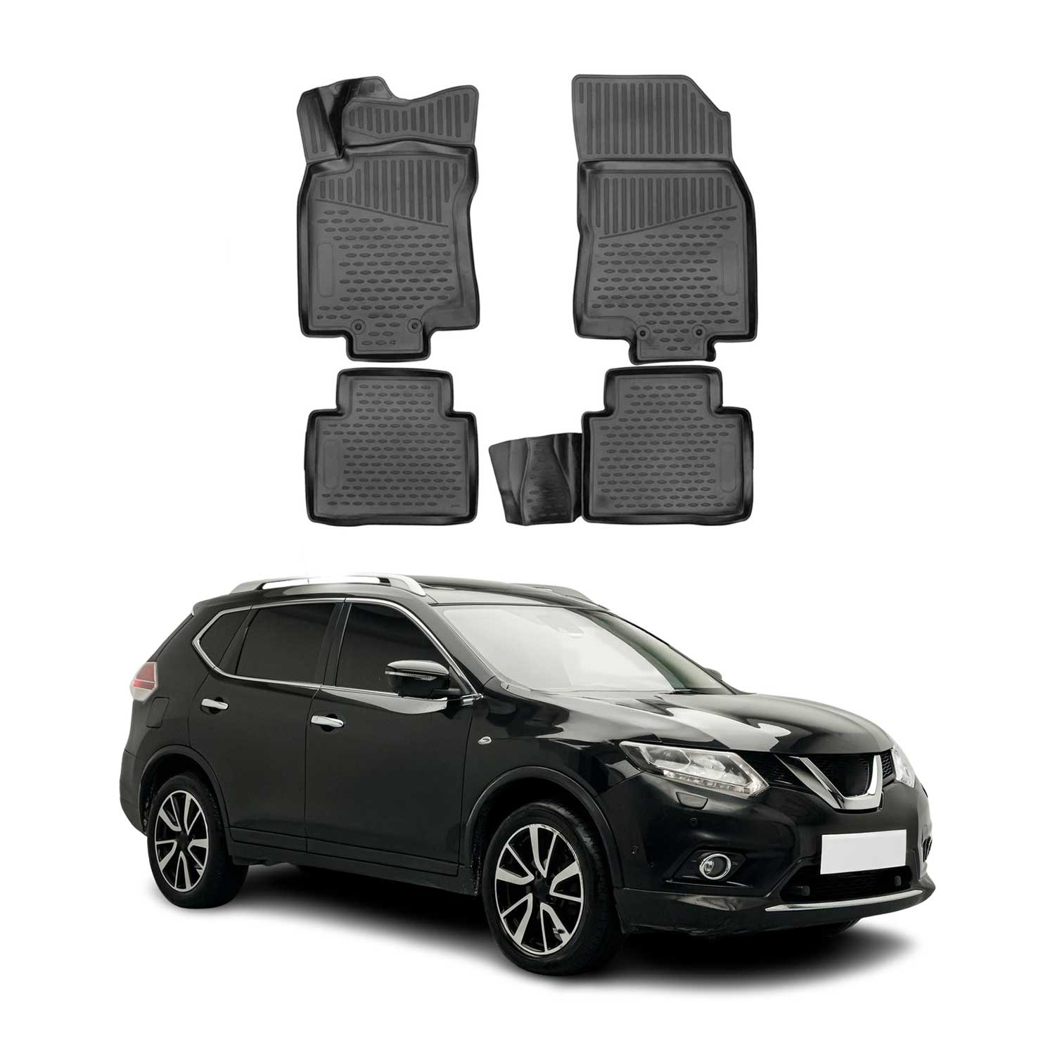 2014-2020 Nissan Rogue Floor Mats Liners Full Set All Weather Black