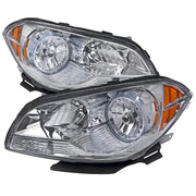 2008-2012 Chevy Malibu LS/LT/LTZ Crystal Headlights Amber Reflectors Chrome