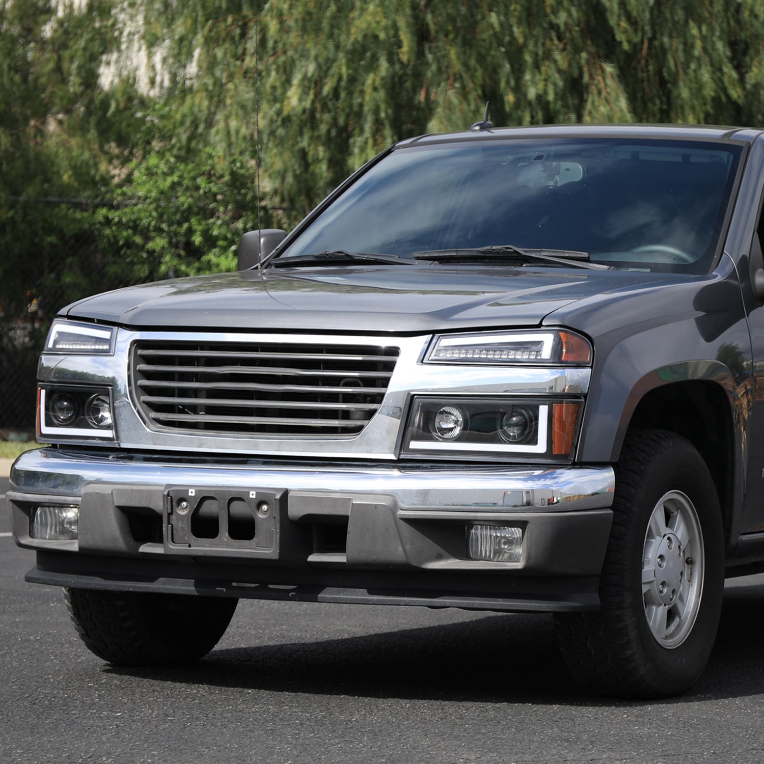 2004-2012 Chevy Colorado/GMC Canyon LED Headlights&Corner Lamp Black