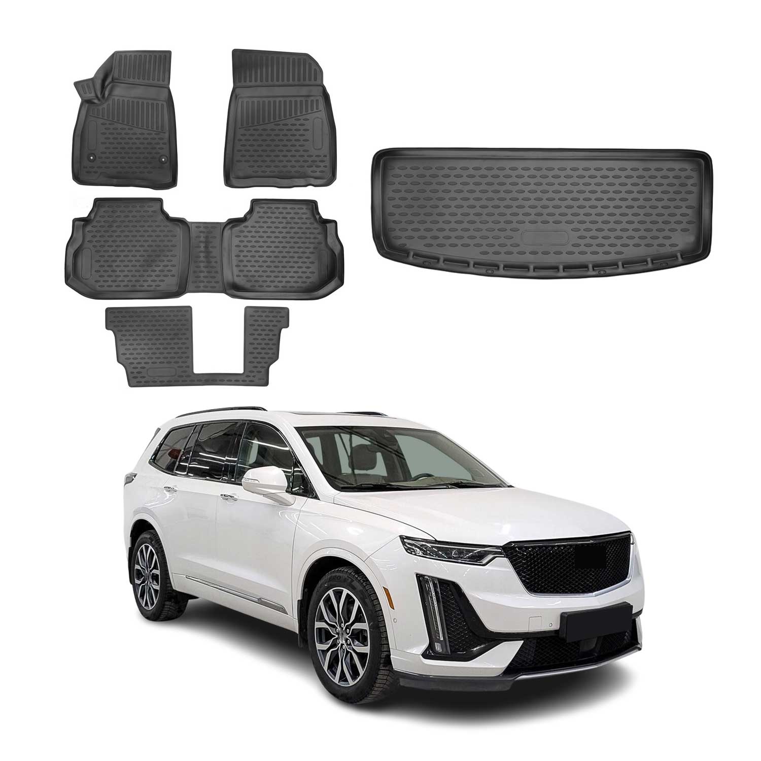 2020-2025 Cadillac XT6 Floor Mats & Cargo Liner Full Set Black
