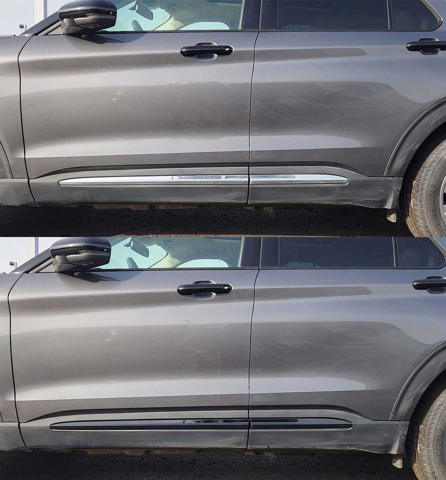 2020-2025 Ford Explorer Side Door Molding Trim Set Gloss Black 4Pcs ABS Plastic