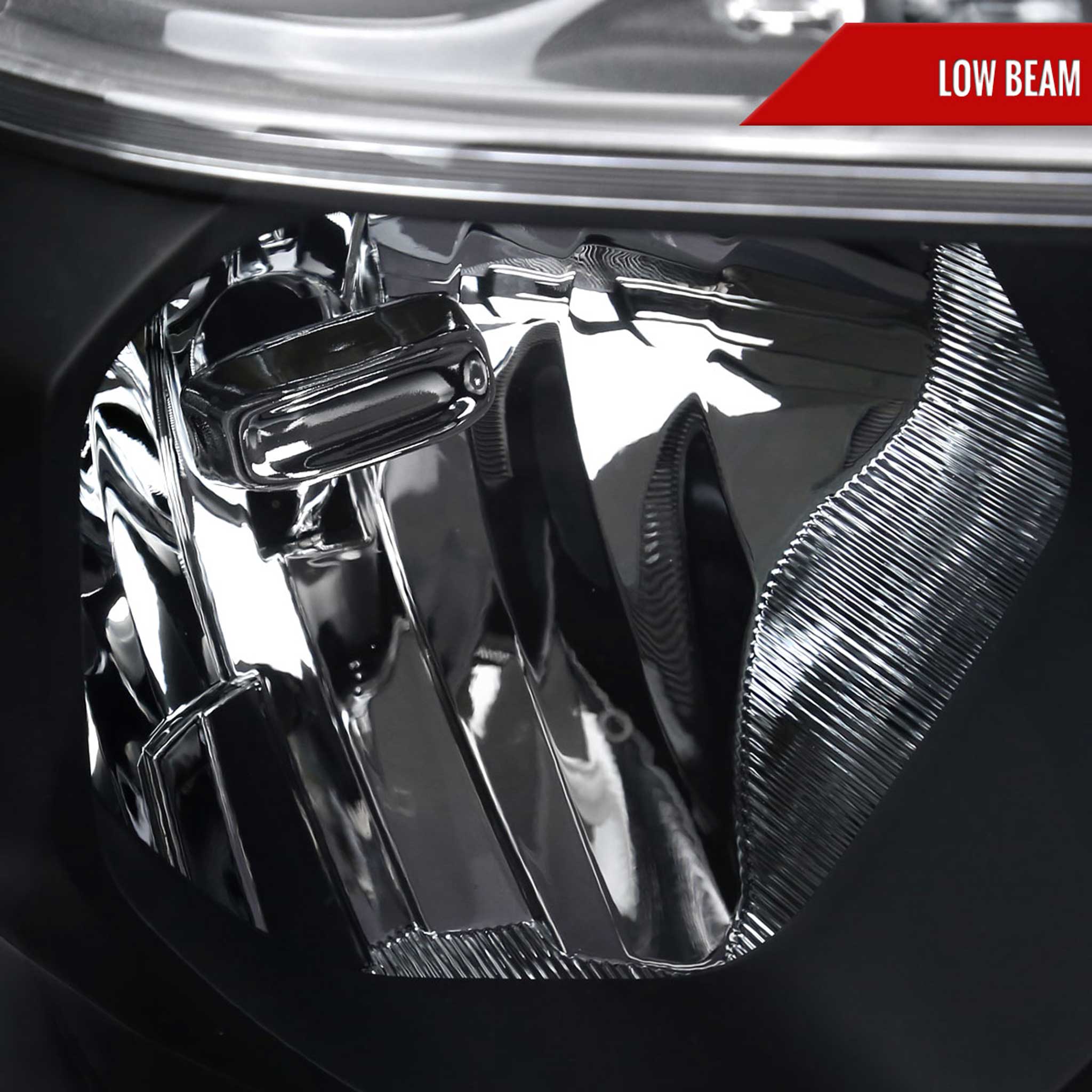 For Dodge RAM 1500 2019-2024 Factory Style Crystal Headlight Passenger Side Only Black Housing Clear Lens
