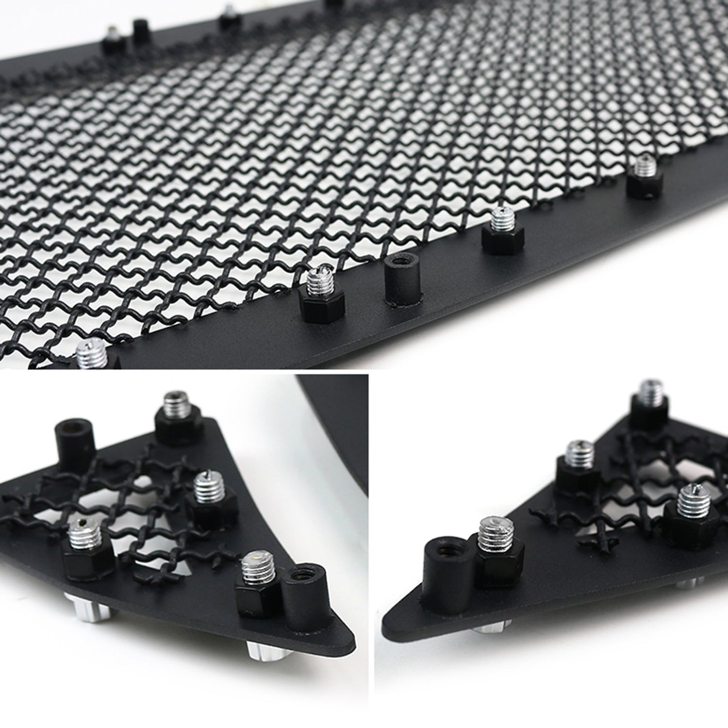 2005-2011 Toyota Tacoma Rivet Style S.Steel 3PC Mesh Grille insert Black